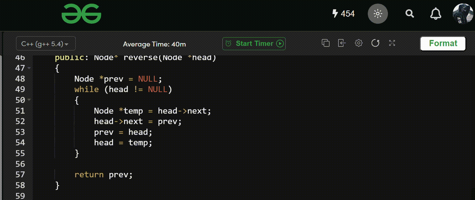 GFG Code Formatter